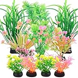 YARVPUV 11 StüCk Aquarium Deko, Aquariums Pflanzen,Plastikpflanzen Aquariumdekor Zubehör,Fisch Tank Schildkröte Aquarien Dekorationen für Zuhause Garten Teiche Pool Aquarium Landschaftsdekoration