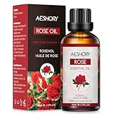 AESHORY Ätherisches Rosenöl 50ml, Rose Ätherische Öl 100% Reine Natürliche Aromatherapieöl in Therapeutischer Qualität, Duftöle für Diffuser, Hautpflege, Haarpflege, Massage, Bad