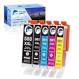 GoToners XXL Patronen Kompatibel für Canon 580 581 Druckerpatronen PGI-580 CLI-581 für Canon Pixma TR8550 TS705 TS6350 TS6350a TS705a TS6351 TS6250 TS6150 TS9550 TS6151 TS6251 TR8500 TR7550 (5er-Pack)