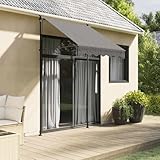 Markise Einziehbar Anthrazit 150x150 cm für Terrasse, Balkon & Garten, UV-Schutz, Manuell Bedienbar, Robuster Stahlrahmen