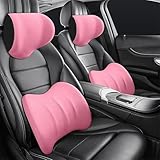 Auto Kopfstütze Und Lendenwirbelstütze Für Toyota Corolla Hybrid 2010, Weichheit Kopfstütz Komfortabel Einfache Montage Nackenkissen Autositze Zubehör,D/Pink