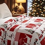 PHF Kuscheldecke Flauschig Fleecedecke 130x150cm - Oeko-Tex Weich Warm Wohndecke, Decke Blanket für Couch Sofa Bett, Tagesdecken & Kuscheldecken, Sofa überwurfdecke, Weihnachtsinsel