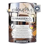 ColourPlus Terrassen-Öl 2,5 L Douglasie | Schützt und Pflegt Alle Holzarten | Effektiver UV- und Wetter-Schutz | Ideal für Gartenmöbel und Terrassendielen | Bangkirai, Teak, Douglasie