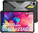 FOSSiBOT DT2 bruchsicheres Tablet, 10,4 Zoll, FHD 2K IPS, 20 GB + 256 GB, 66 W, 22000 mAh, Android13 Tablets, robust, wasserdicht IP68/IP69K, Dual-SIM 4G, 64 MP Kamera, WiFi6/GPS/OTG (Grau)