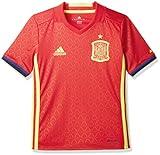 adidas Jungen Fußball/Heim-Trikot UEFA Euro 2016 Spanien Replica, Scarlet/Bright Yellow, 164