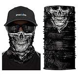 ShopINess Unisex Schlauchschal Halswärmer Neckwarmer schlauchtuch totenkopf für Motorrad Bikes Sport Festival Halloween Karneval - Totenschädel (Weiß)