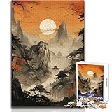 1000-teiliges Puzzle für Erwachsene, Motiv: Japanische Mondlandschaft, beruhigend, entspannend, präzises Steckpuzzle, Größe: 50x75cm