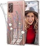 POUHYE Hülle für Samsung Galaxy Note 20 / Note 20 5G Handyhülle, Klare Flexible Silikon Stoßfest Cover, 1,5 mm Dicke Stoßdämpfung Samsung Note 20 / Note 20 5G Schutzhülle [Nicht-Vergilbung] Lavendel