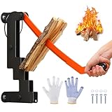 IEEILULU Manueller Holzspalter, Wandhalterung Brennholz Anzündspalter, Handholzspalter Spanmesser, Anzündspalter Holzspalter Manuelles Anfeuerholz Spalten Werkzeug Karbonstahl (Orange)