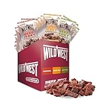 Wild West Beef Jerky, Mix Box 25g, 16er Pack mit 6x Original, 6x Honey BBQ, 4x Jalapeno, Rinderdörrfleisch, Beef Jerky high Protein Trockenfleisch, Protein Snack