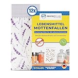 Hochwertige Lebensmittel Mottenfallen - 12 Klebefallen mit Pheromon – ungiftig & geruchlos zur Befallsüberwachung in Küche & Vorrat
