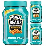 Heinz Baked Beanz Gebackene Bohnen in Tomatensauce 1000 Gramm x 3 STÜCK + Pufai