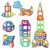 mysoler Magnetische Bausteine 48 Teile mini Magnet Spielzeug Kinder DIY Magnetspielzeug Magnet Spielzeug Lernspielzeug Geburtstag Vorschule Kinder Kleinkind Jungen Mädchen ab 3 Jahren