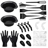 23-Teiliges Hair Dye Set,CREATESTAR DIY Haare Färbung Kit Haarfärbemittel,Haare Färben Set einschließlich Färbeschale/Haarklammer/Handschuh/Ohrbedeckung Friseur Szubehör Strähnchenhaube Werkzeug