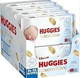 Huggies Pure Extra Care Sensitive Baby-Feuchttücher, Für den ganzen Körper, 99 % reines Wasser, Parfümfrei, 8 x 56 Tücher, Monatsbox