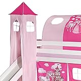 IDIMEX Turm Prinzessin zu Bett mit Rutsche, Spielbett, Rutschbett, Kinderbett in pink/rosa