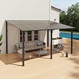 OC Orange-Casual Terrassenüberdachung, 3x4m Pergola, Anti-UV Carport mit Sonnendach aus PE-Platte&Aluminium, 3 Packets insgesamt, Pavallon für Garten, Hinterhof, Schwimmbad