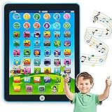 GAGINAN Kinder Lernpad/Tablet Interactive Kleinkind Spielzeug mit Words Zahlen Alphabete Songs Englisch Elektronisches Lernspielzeug für Jungen und Mädchen im Vorschulalter 3-8 Jahre (Blau)