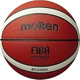 Molten BG3800 Basketball, Indoor, FIBA-Zulassung, Verbundleder, Größe 7, geeignet für Jungen ab 14 Jahren und Erwachsene