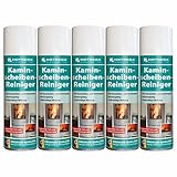 HOTREGA Kaminscheibenreiniger 5x 300ml | Selbsttägiger Kaminglasreiniger | Löst Ruß, Rauchharz & Fett selbsttätig und rückstandsfrei