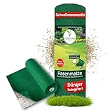 VERDUNA Biologisch abbaubare Rasenmatte mit integriertem Dünger und Hydronanogel, Rasenrolle, Grasrolle, Rasenvlies, Rasen Saatgut, Dünger, Rollrasen, 10m²