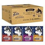 Felix Naturally Delicious, Katzenfutter nass Geschmacksvielfalt vom Land mit Gemüse in Gelee, 80er Pack (80 x 80g)