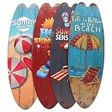 Operitacx 4 Stück Surfbrett-Schilder Strand-Willkommensschild Tropisches Bar-Schild Nautische Sommer-Hängedekoration Für Strandwand Heim-Surf-Dekoration