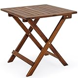 Casaria® Beistelltisch Akazienholz FSC® Zertifiziert Ablage 80kg Tragkraft 46x46cm wetterfest Balkon Terrasse Wohnzimmer Büro Tisch Outdoor Indoor