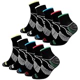 Belloxis 10 Paar Kompressionsstrümpfe Herren Kompressionssocken Herren Socken Herren 43-46 Kurz Compression Socks Thrombosestrümpfe Herren Fersensporn Socken Sport Plantarfasziitis Socken