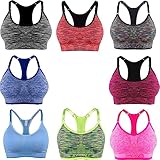 Libella 3er Pack Damen Bustier Bralette Sport BH Wohlfühl-BH Sportliche Comfort BH Gepolsterter Push UP Stützfunktion verstellbare Träger Ohne Bügel Yoga Fitness 3714 Zufallsprinzip LXL