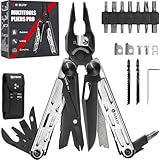 Geschenk für Männer, BIBURY Multitools, Outdoor Multi Tool faltbare Zange mit verbesserter Schere und Schraubendreher, Edelstahl Multitools mit Nylontasche, Weihnachtsgeschenke für Papa