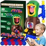KRUMAD Hungry Duck Spielzeug ab 3 Jahre, Geschicklichkeitsspiel mit 2 Pistolen und 48 Schaumstoffbällen, Lustiges Spiel für Kinder, Geschenk 3 Jahre Junge, Kindergeburtstag Spiele