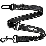 38-95cm Wuglo Hundegurt fürs Auto - Hunde Anschnallgurt mit elastischem Gurt - Haltbarer & sicherer Auto Sicherheitsgurt Clip - Universal-Hundeanschnaller (Schwarz)