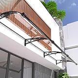 Türvordach, Aluminium- und Polycarbonat-Markise für den Eingang, modernes Pult-Dach-Design, witterungsbeständiger Eingangsunterstand