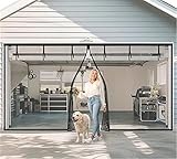 Xuanning Store Balkontür & Magnet Fliegengitter, mit 28 Hochenergiemagneten, Freihändiges Fliegengitter für Garagentor, Schwarz, 2,5 X 2 M, 5 X 2 M(5mx2m/16x7ft)
