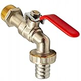 Wasserhahn Garten 3/4 Zoll - Kugelhahn aus Messing mit PTFE-Kugeldichtung - Frostsicher Außenwasserhahn - Kugelauslaufhahn für die Wasserverteilung im Innen- und Außenbereich