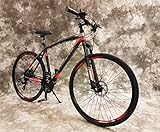 28 Zoll ALU MTB-Trekking-Cross Magnetic, Gefedert, 21-Gang Shimano Kettenschaltung, Scheibenbremsen NEU 2862-SCHWARZ-ROT