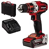Einhell Akku-Bohrschrauber TE-CD 18/40-1 Li (1x2,5 Ah) PXC (Li-Ion, 18 V, 40 Nm, 2-Ganggetriebe, elektronischer Dimmer, LED, mit 2,5 Ah PXC-Akku, Schnellladegerät und Koffer)