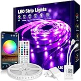 Nixtrve LED Strip 5m, LED Streifen Farbwechsel LED Band 5m Selbstklebend mit Fernbedienung und App, LED Lichterkette LED Beleuchtung für Zuhause, Küche, Party