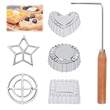 GAESHOW 6 Stück Traditionelle Teigform, Rosetteneisen Tauchform, Kekse Dessert Maker Waffel Modell, Waffeln Waffelförmchen, Kuchen Drucken Gebäck Form, Metall Backzubehör Zubehör