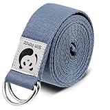 Slim Panda Yogagurt aus Baumwolle - Praktisches Zubehör für Dehnen und Fitness, Band Mit Schiebeschnalle aus Metall für Anfänger & Fortgeschrittene, Mehrere Farben (180/250cm)