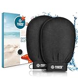 Körperpeeling Handschuh Schwarz, 2 Stück Exfoliating Gloves, Für Body Scrub Und Rückenreinigung, Geeignet Als Duschschwamm, Für Dusche, Bad, Sauna Zubehör, Hamam Handschuh, Als Wasschhandschuh Körper