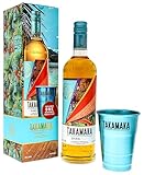 Takamaka I Dark Spiced I 700 ml I 38% Volume I Brauner Premium Rum mit Beach Cup in einer Geschenkbox