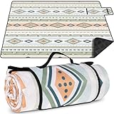 GLOSKIN Picknickdecke, 200 × 200 cm Sandfeste Strandmatte, Tragbare Waschbare Picnic Blanket, Campingdecke im Freien, Geeignet für Outdoor, Barbecue, Picknick, Strand, Park, Travel Campingdecke
