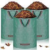 LOVICVKEM Gartensack 3x 300L Set Laubsack Gartenabfallsack inkl. Handschuhe,Selbststehend 4 Griffe Stabil Robust & Faltbar-Laubsäcke & Gartensäcke,Grünschnittsäcke Gartenlaubbeutel Gartenbeutel Beutel