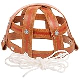 GARVALON Atmungsaktiver Maulkorb aus Leder für Pferde und Mittlere Größe Beißschutz mit Großer Öffnung und 3m Langer