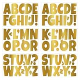 3 Zoll Buchstaben Aufkleber,6 Blätter Selbstklebendes Vinyl Großes Alphabet Kit für Scrapbook, DIY und Basteln, Klebebuchstaben Wetterfest - Gold