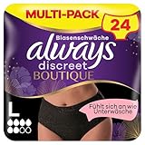 Always Discreet Boutique Inkontinenz Pants Gr. L 24 Höschen (3x8 Stück), Bei Blasenschwäche, Absorbieren Gerüche Und Feuchtigkeit, Verhindern Auslaufen, Schwarz