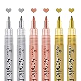 INTCHE Acryl Lack Stifte - Gold-, Silber- und Rosé Gold Lack Stifte, Metallisch Marker Stifte, Metallisch Lack Stift Set auf Wasser Basis