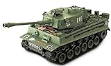 s-idee® RC Panzer S813 German Tiger grün 1:18 2.4 Ghz Battle Tank mit Schussfunktion